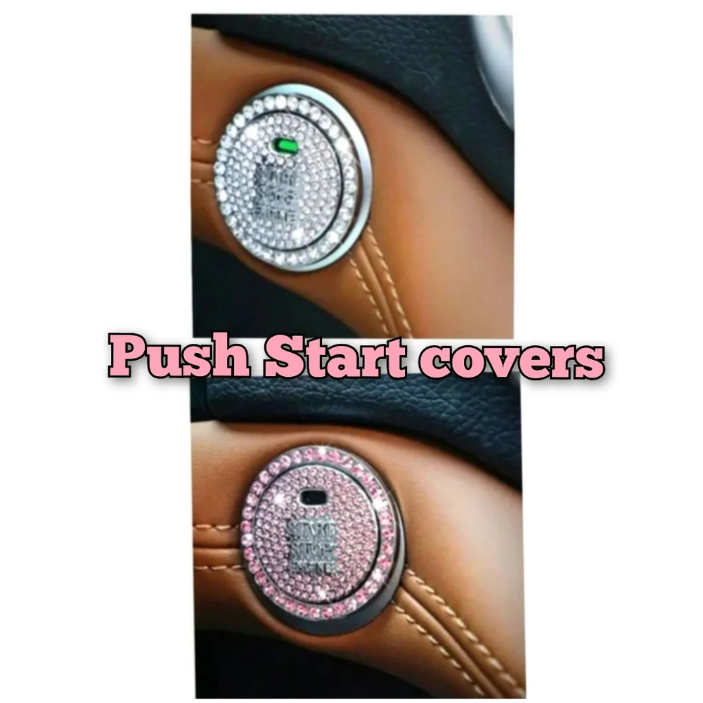 Bundle Of 2- Push Start Bling Button Covers
